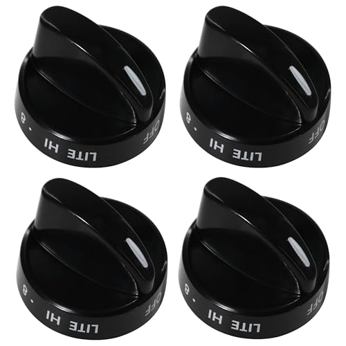 GYOFFULL 316442513 Stove Knob Black Gas Oven Range Control Assembly Compatible with Frigidaire Kenmore Sears Burner (4PACK)