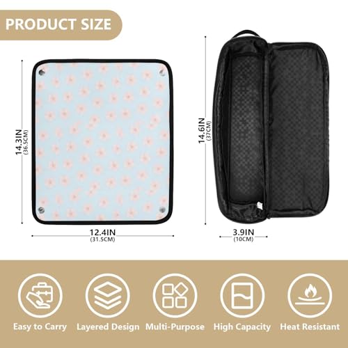 Bolsa de viaje para herramientas de cabello para mujeres y alfombrilla resistente al calor a prueba de agua portátil para planchas, alisadoras y rizadores miniatura 4