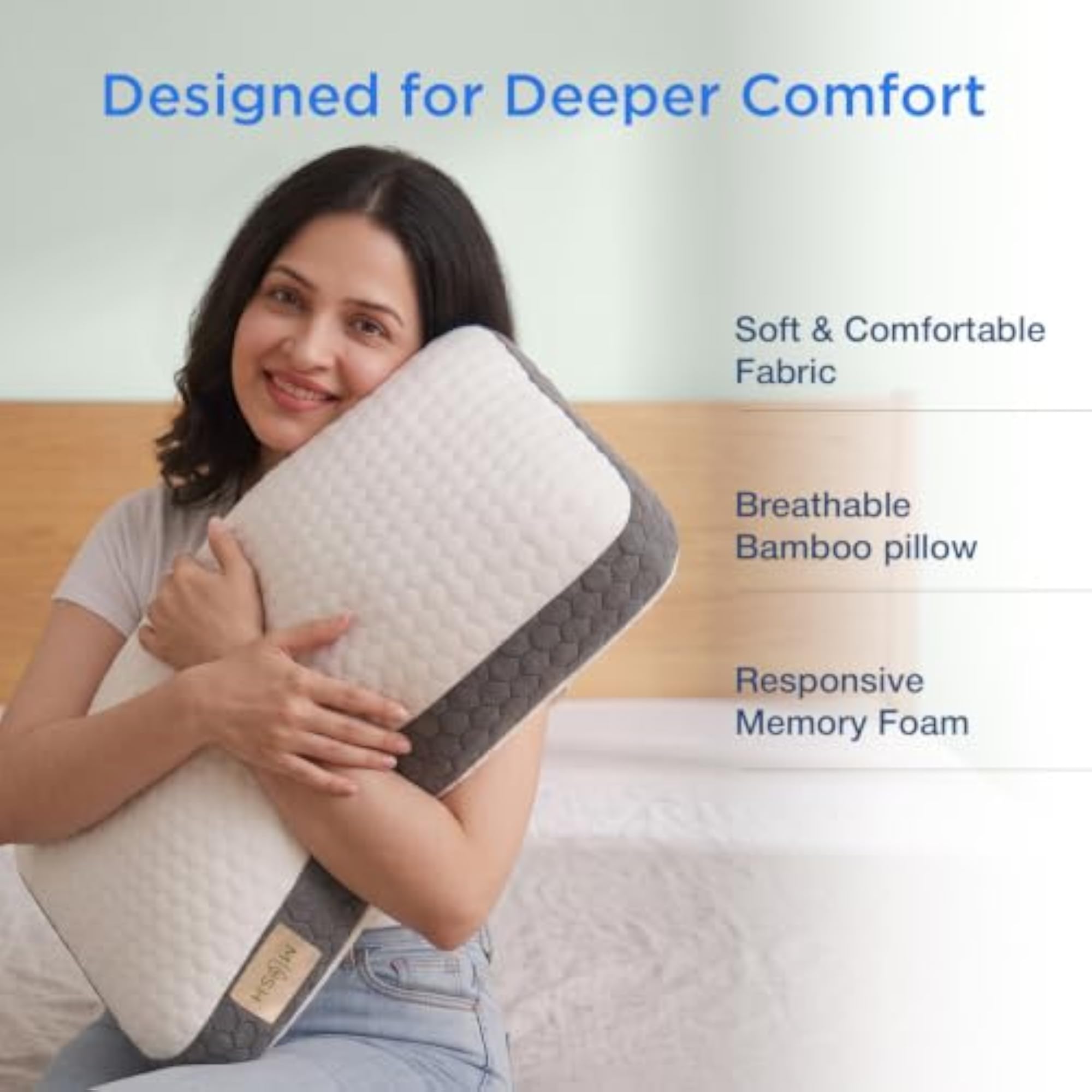 Bamboo Memory Foam Pillow for Head & Neck Support