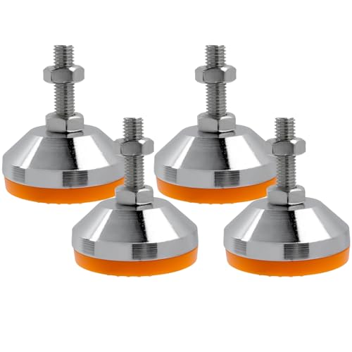 Image of M10x50mm Leveling Feet, 2200 lb Capacity Heavy Duty Adjustable Swivel Furniture Glides, 2.33 Inch Anti-Slip Base, Rubber Feet Levelers for Table, Shelves, Workbench, Cabinet, Machine, 4Pcs