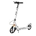 KDKDA Autoalimenté Trottinette for Les Adultes Ados avec Deux Roues Mécanisme Pliant Hauteur Ajustable de Frein arrière Non électrique Planeur Scooter (Color : White)
