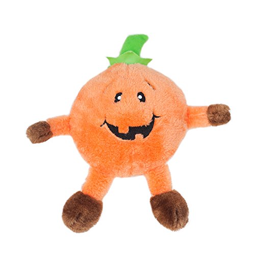 ZippyPaws - Halloween Holiday Brainey Squeak Plush Dog Toy - Pumpkin