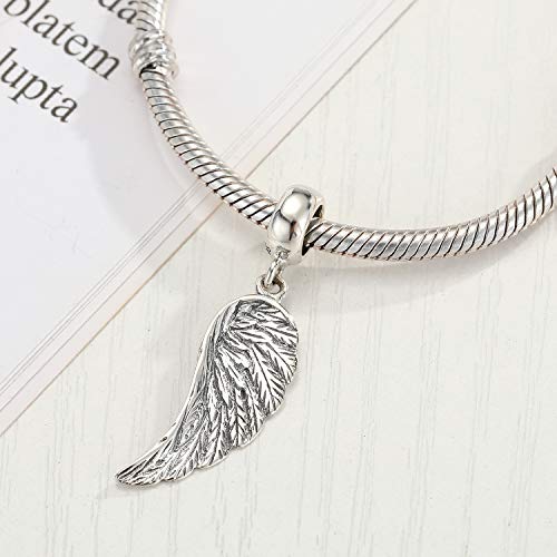 Angel Wing Charms Sterling Silver Feather Pendant fit Pandora Bracelet Necklaces Jewelry for Women Men2