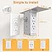 Socket Wall Shelf-CFMASTER 10 Port Surge Protector Wall Outlet, 8 Electrical Outlet Extenders and 2 USB Ports 2.4A, with Removable Built-In Shelf, FCC Listed (1, Gray)…