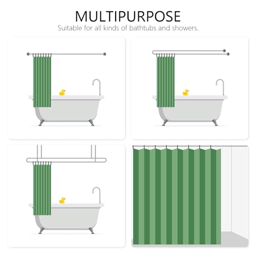Rideau de douche imperméable bohème vert pour éviter l'eau - 8