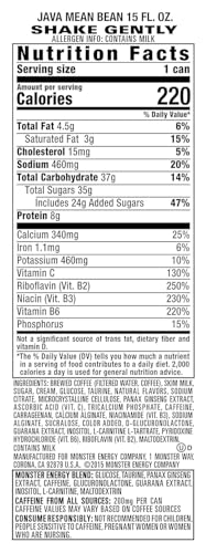 Image of Monster Java Mean Bean Coffee Energy Drink, Coffee + Energy Blend, 16 fl oz Can Each 443ml X Pack Of 4 (From USA)