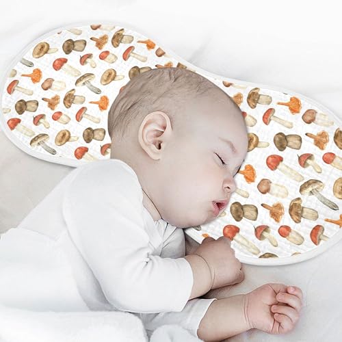 Image of Muslin Baby Burp Cloths, Forest Mushroom Muslin Baby Bibs Rags Comfy Soft Absorbent in for Newborn Boys and Girls 2 Piece 22 x 11 Inch