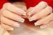 YUNAI 24pcs/set Art False Nails French Manicure Glitter Long Nail Design Nails Art Tips Transperent Nail Patch