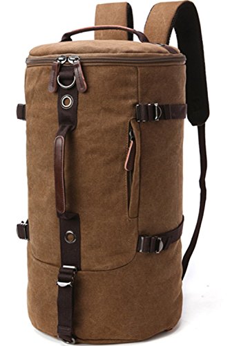 Bolsas de Senderismo, Aidonger Bolso de Hombro Unisex Mochila de Lona Vintage Canvas Backpack 45L Mochila de Senderismo Bolsas de Deporte Mochilas de Ciclismo Mochilas de Marcha 28 * 28* 50cm-Café Cover