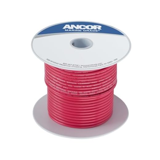 Ancor 108802 Marine Grade Electrical Primary Tinned Copper Boat Wiring (10-Gauge, Red, 25-Feet)