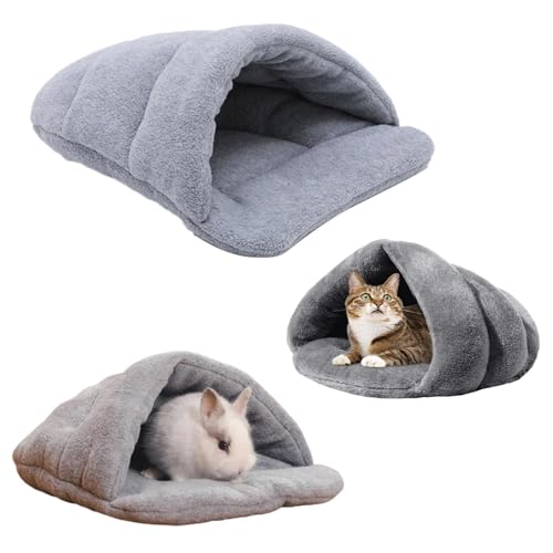 LNGJIN Meerschweinchenbett haustierMeerschweinchen Bett BetthöhleMeerschweinchen Haus,Guinea Pig Bed Pet,Kleine Tier Plüsch Höhle, für Zwergkaninchen Chinchillas Bartagamen Eidechse (Grau)