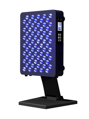 Omilora Blue/Yellow Light Therapy 460/590nm Wavelengths Full Body Blue Yellow Light Therapy Device Touch Control & HD Display 70 LEDs Ideal for Body Face Improve 350W Black