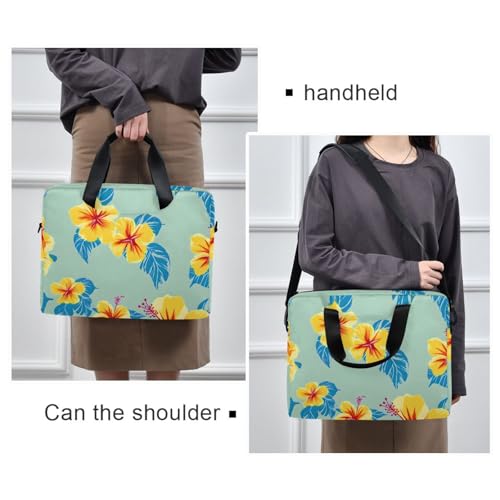 Funda para portátil ALAZA con estampado floral azul y amarillo miniatura 2