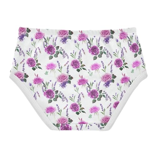 Joisal Florals Girls Underwear Toddler 2t Cotton Panties Little Girl Elegant Purple Lavender White Briefs Underpants2