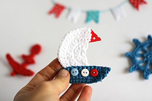 Nautical Crochet Applique Set of 5
