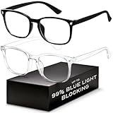 Blue Light Blocking Glasses - Fashion Square Eyeglasses, Anti UV Ray Computer Gaming Glasses Blue Blockers for Women/Men