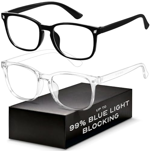 Blue Light Blocking Glasses - Fashion Square Eyeglasses, Anti UV Ray Computer Gaming Glasses Blue Blockers for Women/Men