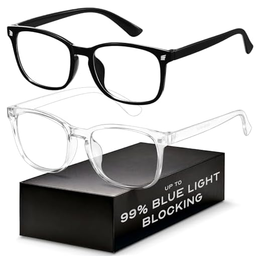 Blue Light Blocking Glasses - Fashion Square Eyeglasses, Anti UV Ray Computer Gaming Glasses Blue Blockers for Women/Men