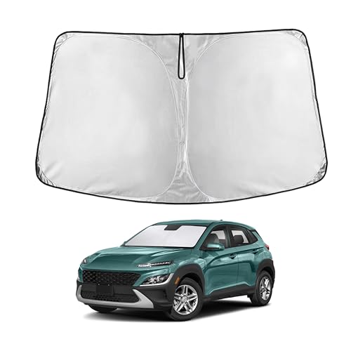 Image of EcoNour Windshield Sunshade Compatible for Hyundai Kona 2018-2021 2022 2023, Sun Visor for Front Windshield & Window Sun Shade Cover, UV Heat Blocker & Protector, Car Accessories