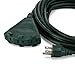 Holiday Lighting Outlet 25-Foot Green Extension Cord, 3-Prong Indoor & Outdoor Splitter, Perfect for Landscape Lighting