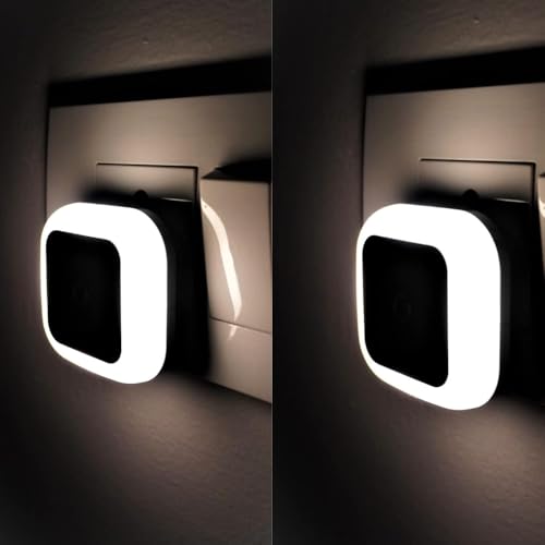 Image of Hoard Smart Night Lamp for Bedroom Bed Side Dim Light (Pack of 2) | Smart Automatic On /Off Dim LED Lights | Energy Saving 0.5W Lamp for Hallway, Stairs, Kitchen & Bathroom