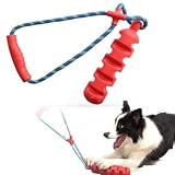 Pawsindia Ultimate Chew Stick, Hundespielzeug für aggressive Kauer, Zahnreinigung Kauspielzeug für kleine mittelgroße große Hunde, interaktives Spielzeug (Rot)