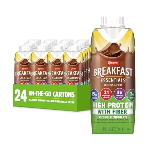 Carnation Breakfast Essentials High Protein with Fiber, Chocolate, 24 pk