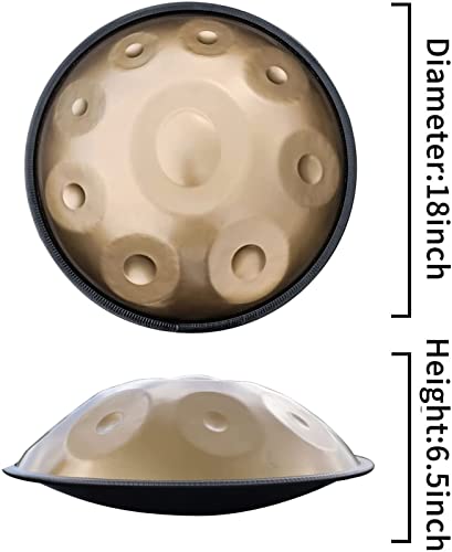 Set de Tambor Handpan Steel 9 Notas G Menor 18 pulgadas Dorado miniatura 4