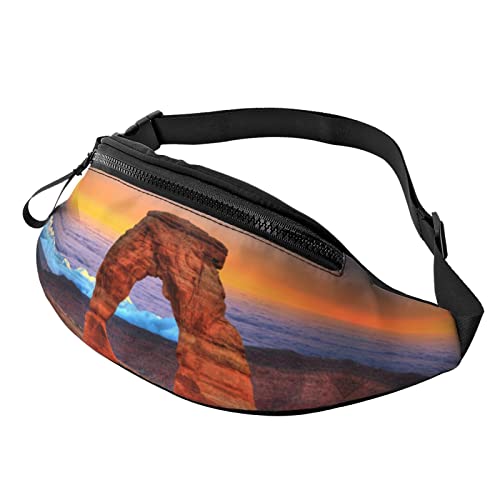 Arches National Park Men's and women's waist bag messenger bag waist bag, suitable for exercise, running, travel, hiking