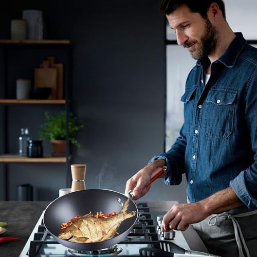 Wok de Hierro Fundido con Tapa y Mango de Madera 32 cm miniatura 7