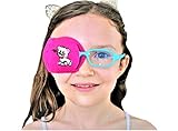 Eye Patch for Kids to Treat Amblyopia/Lazy Eye-'Pink Kitty w/Butterfly'- Orthoptic Cloth Eye Patch which Slides Over Glasses for Girls by Amblyo-Patch Ltd