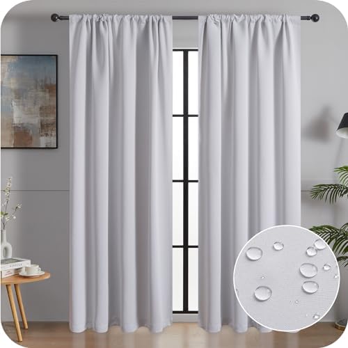 MRTREES Bathroom Curtains Window Waterproof Curtains For Bathroom Window Curtains 36 Inch Drop 2 Panels White Curtains Kitchen Curtains Pelmets For Windows 30x36 Inch 75x90 CM White
