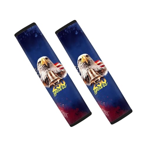 Image of AFPANQZ Eagle 250 Years Universal Seat Belt Cover 2 Pack Truck Vans Sedans SUVs Seat Belt Pad Cushion for Women Girls Comfortable Shoulder Protectors