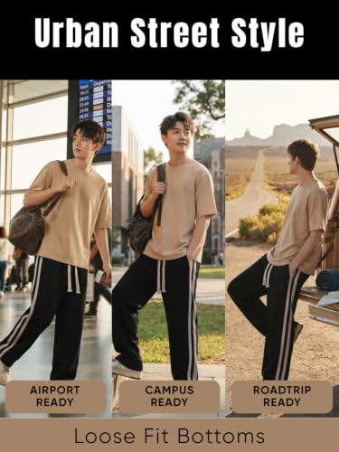 Image of GRECIILOOKS Men's Loose Mid Rise Casual Trousers Pants | Regular | Sports Stylish Track Pant | Sweatpants (Available in Plus Size)