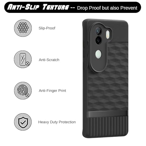 Image of Shockproof Case for Vivo V40e 5G / iQOO Z9s 5G | Full Camera Protection | TPU Flexible Back Cover for Vivo V40e 5G / iQOO Z9s 5G (Matte Black)