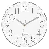 Lumuasky Silent Wall Clock Battery Operated Analog Small Cute Non-Ticking Decorative Clock for Bedro