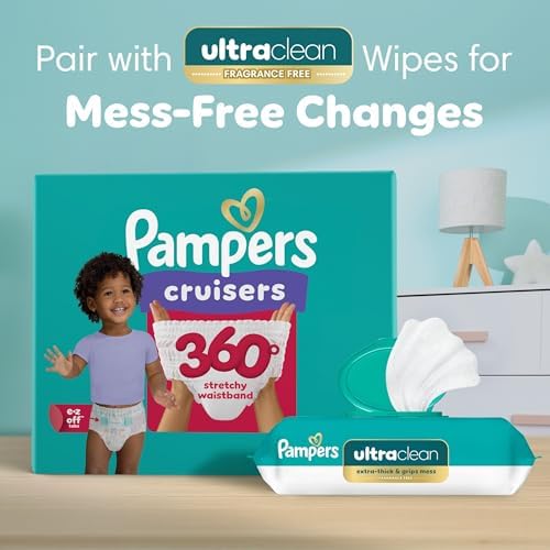 Pampers Diapers - Cruisers 360° - Size 5, up to 100% Leakproof Fit, Designed for Active Babies, Pull On Diaper, EZ Off Tabs Designed for Easy Changes, 1 Pack (Count of 96) — view 13