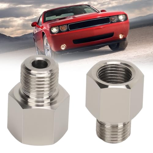 Tissting 2 Stück Reduzierverbinder 1/8 Zoll NPT Buchse auf M10 x 1 Außengewinde Sechskant Reduzierstück mit Unterlegscheibe, Edelstahl Sechskantnippel Gewindeadapter