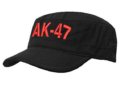 Photo de morefaz Armée Casquette de Baseball Bonnet Chapeau Cuba Castro Russian Star AK-47Hat Cadet COMBAT MILITAIRE (AK 47 Black red)