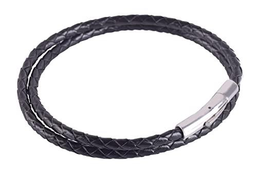 Collier en cuir tressé pour vos sorties quotidiennes, chaîne en acier au look rustique