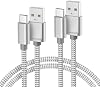 Cable Basesailor USB A a USB C 6.6 pies 2 unidades | Cable de Carga y Datos Tipo C para iPhone 17 16 15 Pro Max, iPad 10 Air 4 5, Samsung Galaxy S25 S24 S23, Google Pixel, Plateado 2