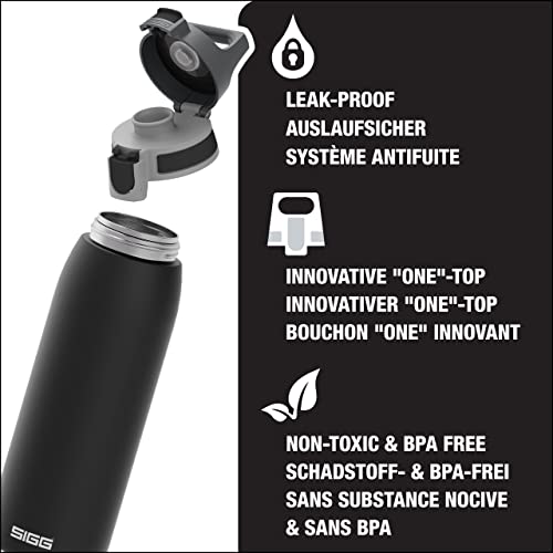 Sigg - Reusable Water Bottle - Shield One - Leakproof - Recyclable - Bpa Free - Black - 34 Oz #TOP2
