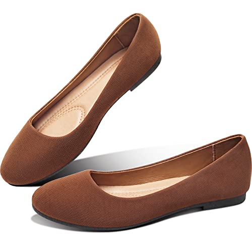Image of Obtaom Round Toe Women Flat Shoes Slip on Girls Dress Black Ballet Flats