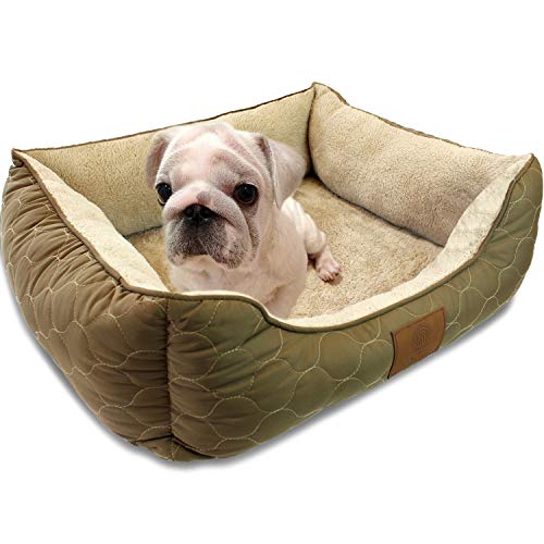 American Kennel Club Orthopedic Circle Stitch Cuddler Pet Bed, Taupe, 25x21