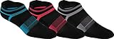 ASICS Women's Quick Lyte Cushion Single Tab Running Socks (3 Pack), Black, Medium
