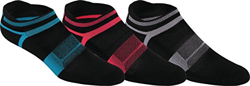 ASICS Women's Quick Lyte Cushion Single Tab Running Socks (3 Pack), Black, Medium