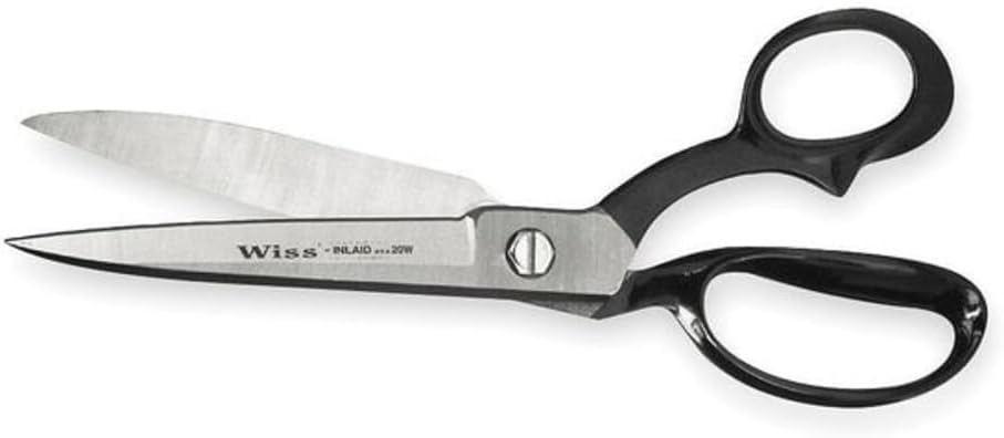 Crescent Wiss 12" Wide Blade Bent Handle Industrial Shears - Professional Heavy Duty Utility Scissors Tool for Sewing Fabric, Upholstery, Carpet & Drapery - W22W