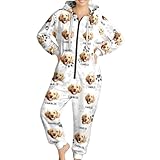 Pawfect House Custom Photo Adult Onesie, Personalized Christmas Birthday Gifts For Dogs Cat Lovers, Dog Dad And Mom, Cat Owners, My Dog My Happy Place, Unisex Onesie Pajamas For Pet Lovers