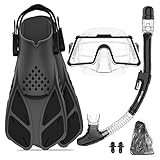 gafas y tubo para nadar en piscina PAQUETES DE SNORKELING TODO EN UNO: Puede encontrar sus 3 artículos esenciales en una bolsa de malla de secado rápido. Y también incluimos 1 par de tapones para los oídos de silicona suave, ¡todo lo que necesitas para una experiencia de esnórquel absoluta! Paquetes de snorkel a un precio increíble para los cuatro artículos y buenos para viajar!