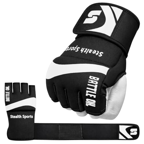 Gants de boxe avec support poignet gel protection mains Stealth Sports